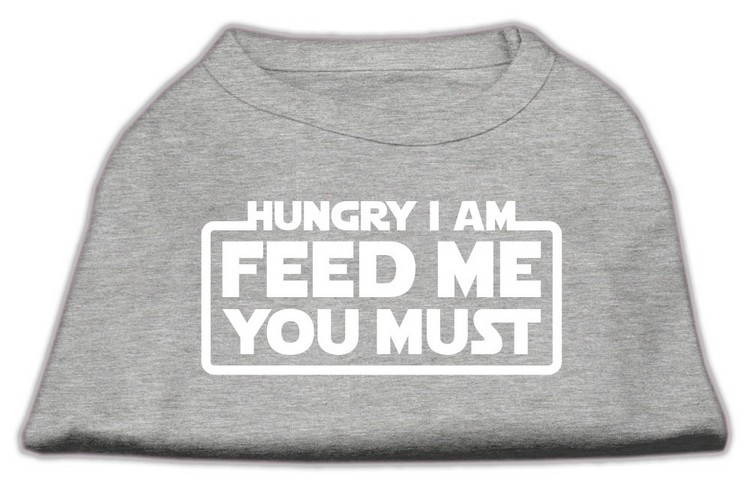 Hungry I am Screen Print Shirt Grey XS